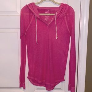 American Eagle Vintage Waffle Long Sleeve Tee with Hood